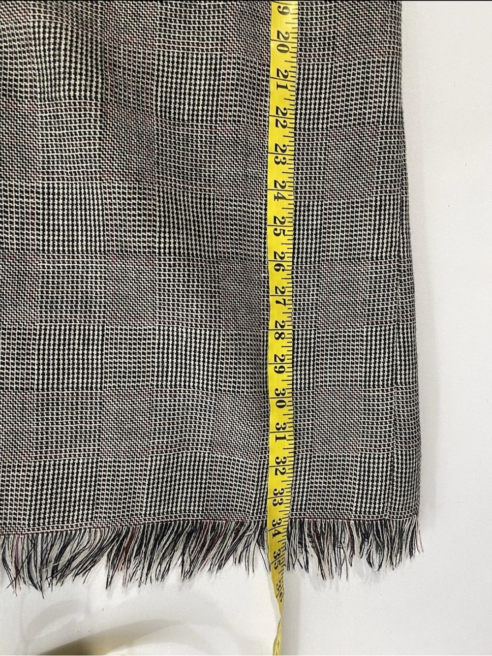 Vtg Harve Benard Sport Houndstooth Fringe Wool Dark Academia Maxi Skirt Sz 10 - Picture 9 of 9